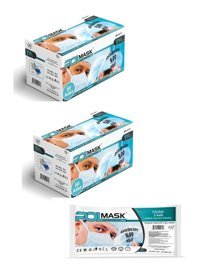 Polmask Tek Kullanımlık 3 Katlı Lastikli Telli 500'lü Yetişkin Ultrasonik Maske Siyah