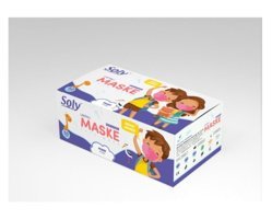 Soly Care Tek Kullanımlık 3 Katlı Lastikli Telli 50'li Çocuk Maske