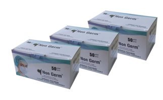 Non Germ Tek Kullanımlık 3 Katlı Lastikli Telli 50'li Yetişkin Ultrasonik Maske