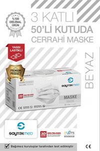 Sarev Tek Kullanımlık Lastikli Telli 1000'li Yetişkin Maske Çok Renkli