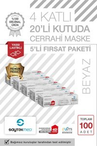 Saytekmed Tek Kullanımlık Lastikli Telli 20'li Yetişkin Maske Lacivert