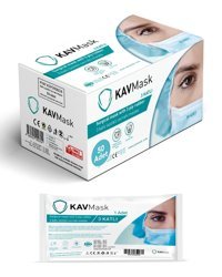 Kavmask Tek Kullanımlık 3 Katlı Lastikli Telli 50'li Yetişkin Ultrasonik Maske