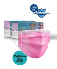 Sabomar Tek Kullanımlık 3 Katlı Lastikli Telli 150'li Çocuk Ultrasonik Cerrahi Maske Beyaz