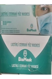 Biomask Tek Kullanımlık 3 Katlı Lastikli Telli 150'li Yetişkin Ultrasonik Cerrahi Maske Yeşil