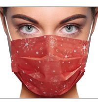 Blue Daisy Mask Tek Kullanımlık 3 Katlı Lastikli Telli 10'lu Yetişkin Maske Turuncu