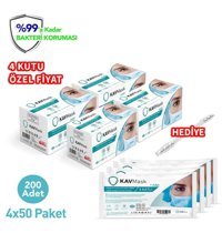 Kavmask Tek Kullanımlık 3 Katlı Lastikli Telli 200'lü Yetişkin Ultrasonik Maske