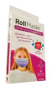 Rıfat Talay Medikal Tek Kullanımlık 3 Katlı Lastikli Telli 50'li Çocuk Maske Sarı