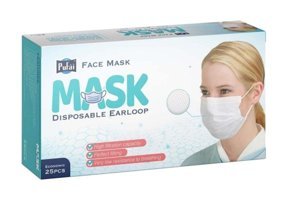Pufai Tek Kullanımlık 3 Katlı Lastikli Telli 75'li Yetişkin Ultrasonik Cerrahi Maske