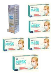Pufai Tek Kullanımlık 3 Katlı Lastikli Telli 250'li Yetişkin Ultrasonik Maske