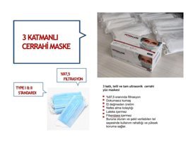 Ttr Tek Kullanımlık 3 Katlı Lastikli Telli 50'li Yetişkin Maske Siyah