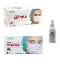 Soly Care Tek Kullanımlık 3 Katlı Lastikli Telli 50'li Çocuk Ultrasonik Maske Siyah