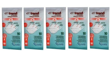 Trendmask Tek Kullanımlık 3 Katlı Lastikli Telli 100'lü Yetişkin Ultrasonik Maske Siyah