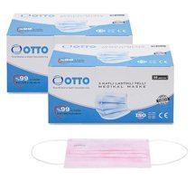 Otto Tek Kullanımlık 3 Katlı Lastikli Telli 50'li Yetişkin Ultrasonik Maske Siyah