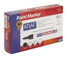 Kraf 830 Paint 12 Adet Doldurulabilir Silinebilir Siyah Tahta Kalemi