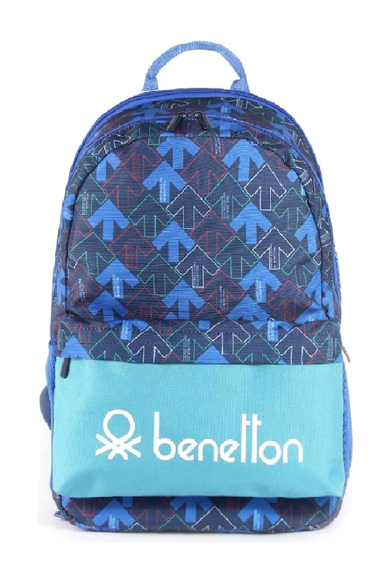 United Colors Of Benetton 03724 Ok 2 Gözlü Mavi Lise-Üniversite Unisex Sırt Çantası