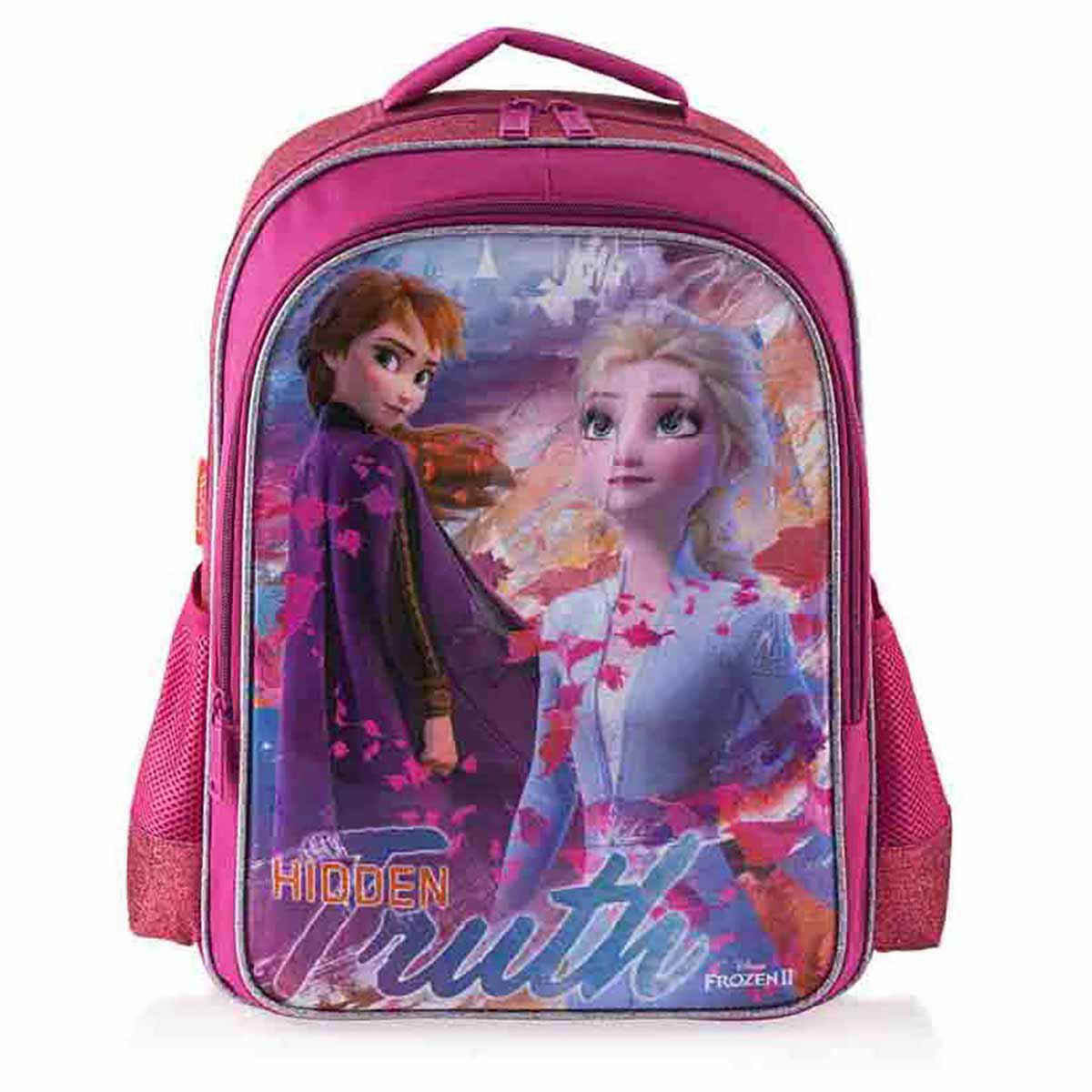 Frocx 41115 Frozen Su Geçirmez 2 Gözlü Pembe İlkokul Kız Çocuk Sırt Çantası