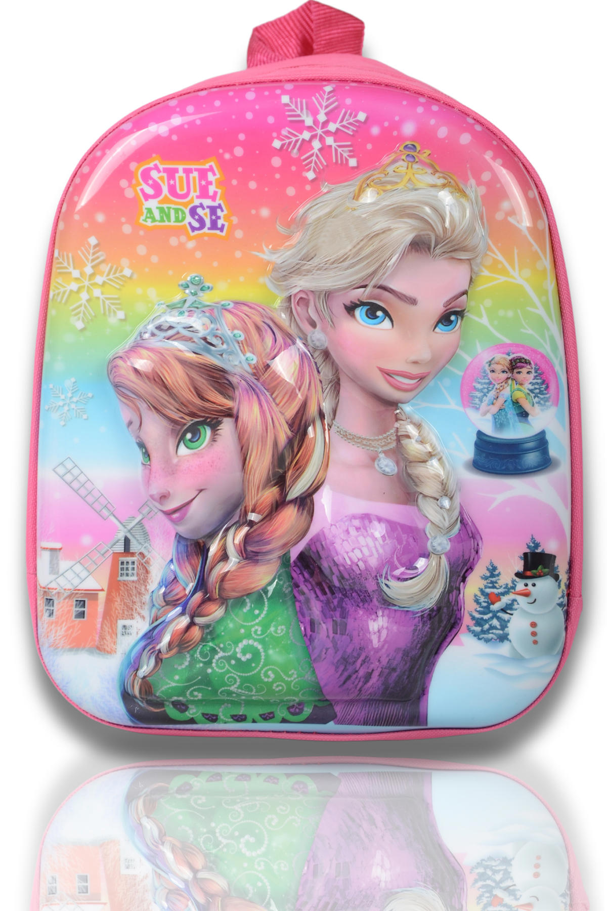 IRK Frozen Su Geçirmez 2 Gözlü Çok Renkli İlkokul Kız Çocuk Sırt Çantası