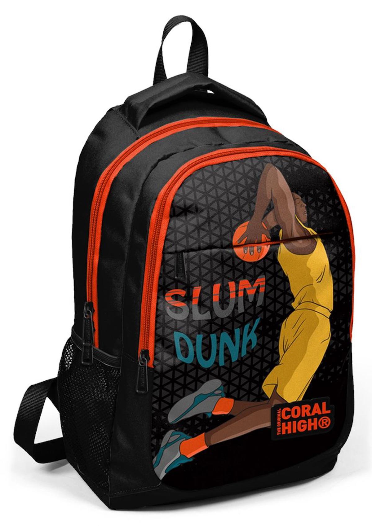 Yaygan Çanta Kids Basketbol 3 Gözlü Siyah İlkokul Erkek Çocuk Sırt Çantası