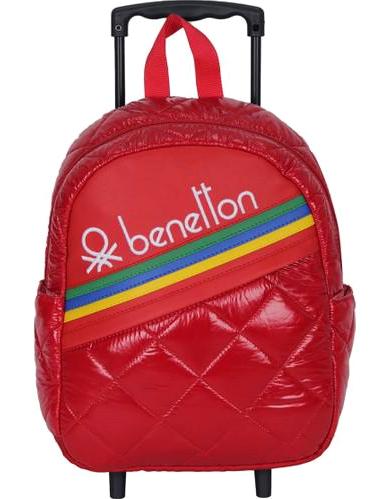 United Colors Of Benetton 7023 Kapitone Tekerlekli Su Geçirmez 2 Gözlü Çok Renkli Anaokulu Unisex Sırt Çantası