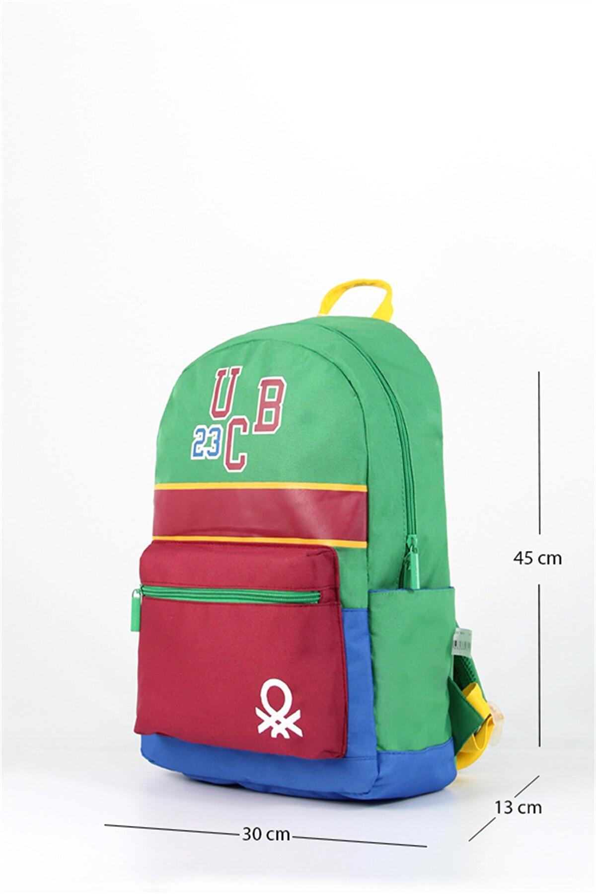 United Colors Of Benetton 76157 Su Geçirmez 2 Gözlü Çok Renkli İlkokul Unisex Sırt Çantası