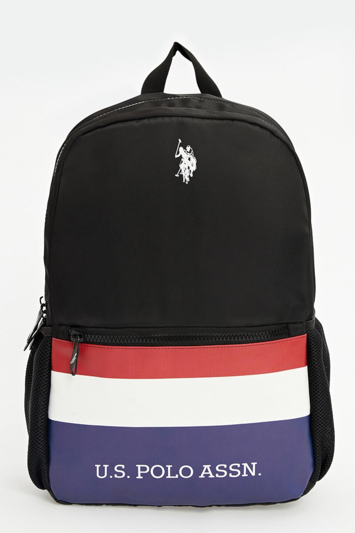 U.S. Polo Assn. 23140 Su Geçirmez 4 Gözlü Siyah Lise-Üniversite Unisex Sırt Çantası