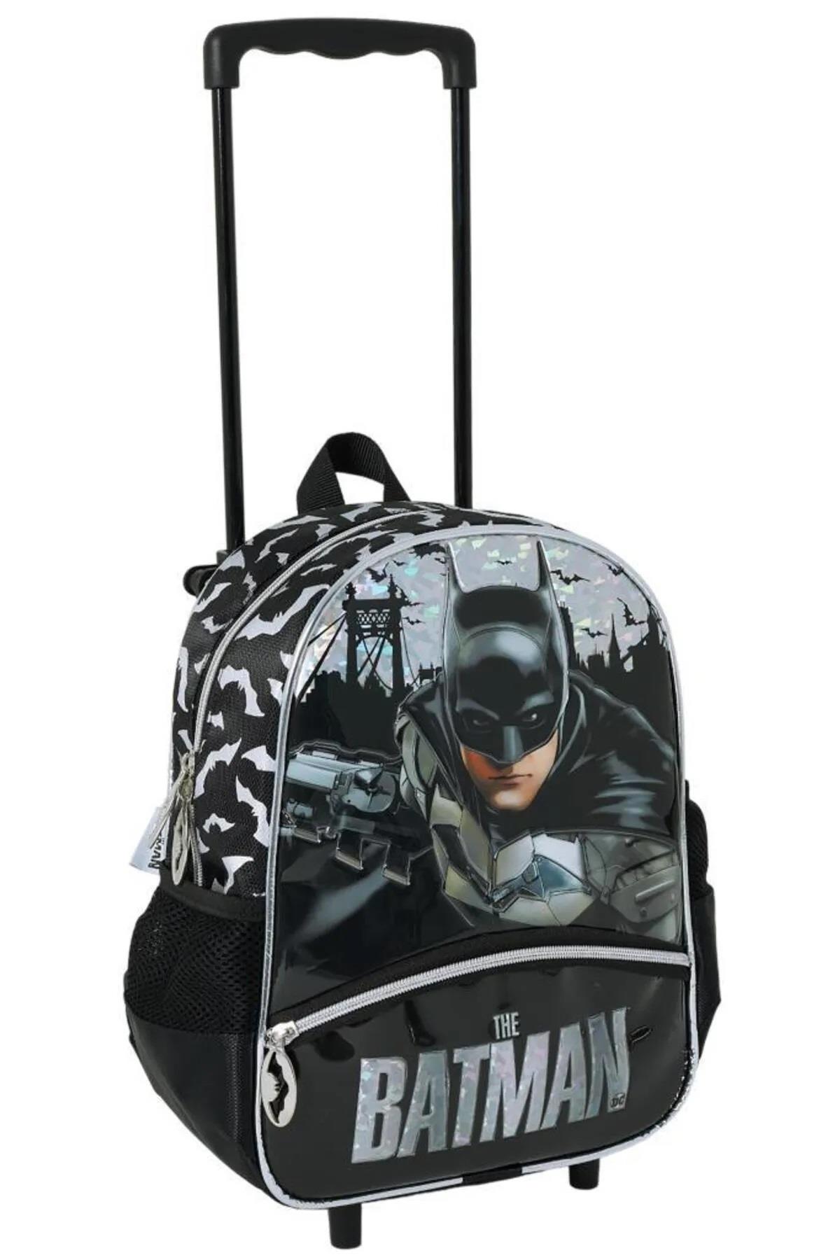 ModaOnn Batman DC Tekerlekli 4 Gözlü Gri Anaokulu Erkek Çocuk Çekçekli Çantası