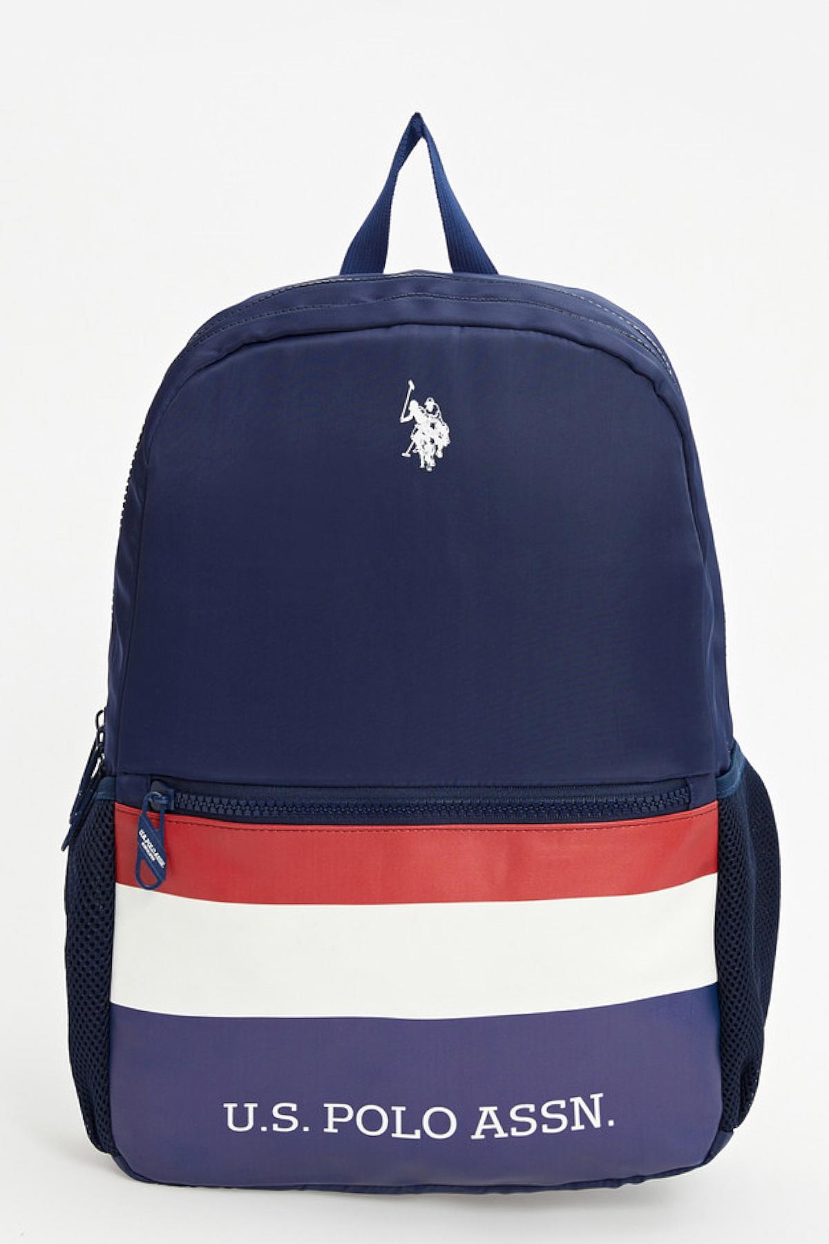 U.S. Polo Assn. 23136 Su Geçirmez 2 Gözlü Lacivert Lise-Üniversite Unisex Sırt Çantası