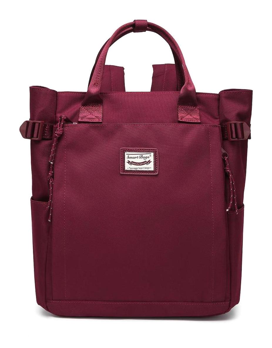 Smart Bags 3194 2 Gözlü Bordo Lise-Üniversite Kız Çocuk Sırt Çantası
