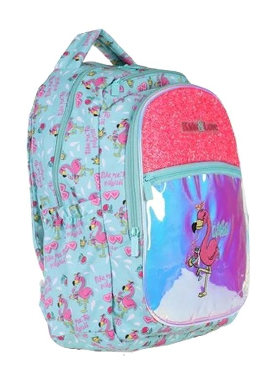 Kaukko L5061 Flamingo Hayvan 3 Gözlü Çok Renkli İlkokul Kız Çocuk Sırt Çantası