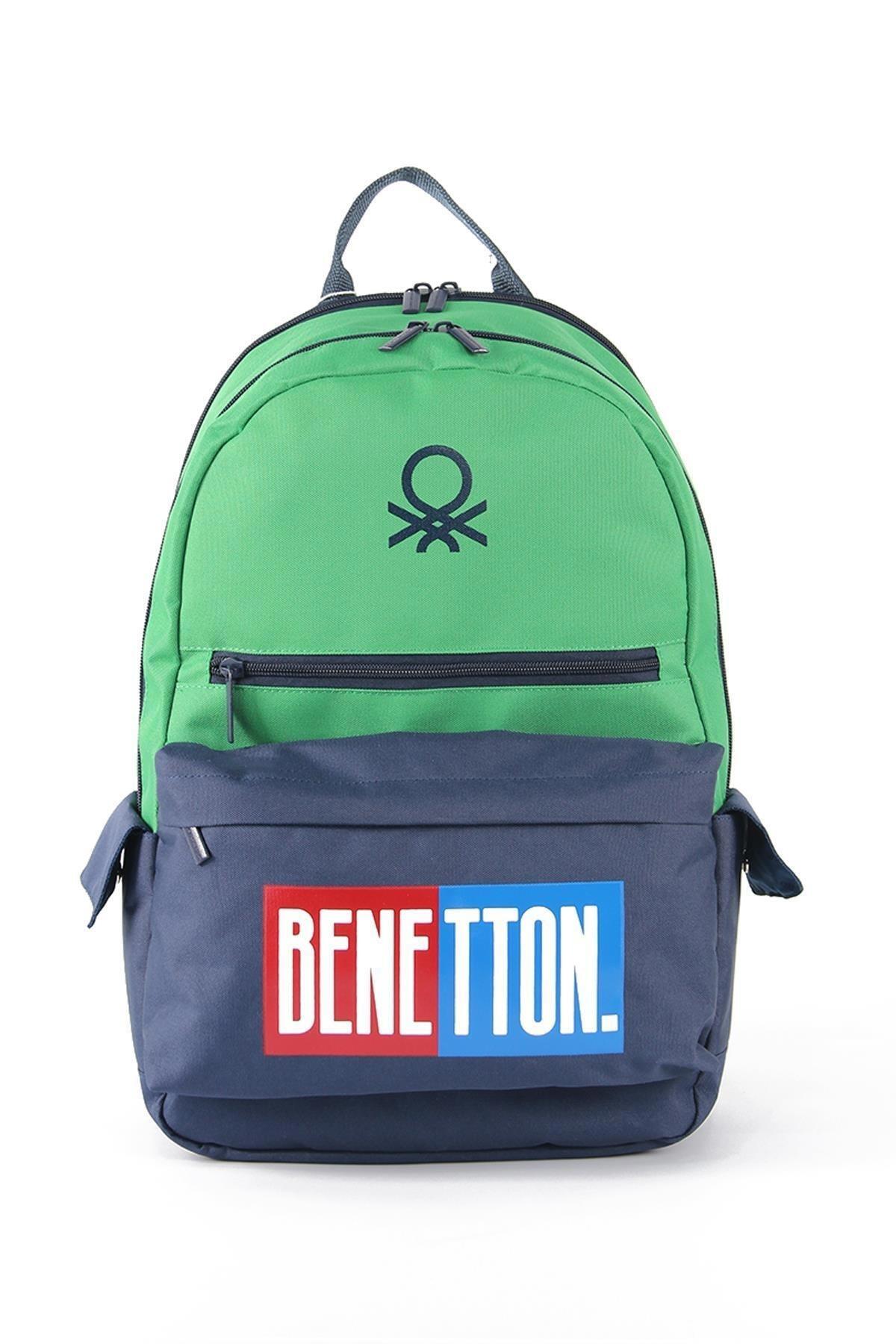 United Colors Of Benetton 03785 6 Gözlü Yeşil İlkokul Unisex Sırt Çantası