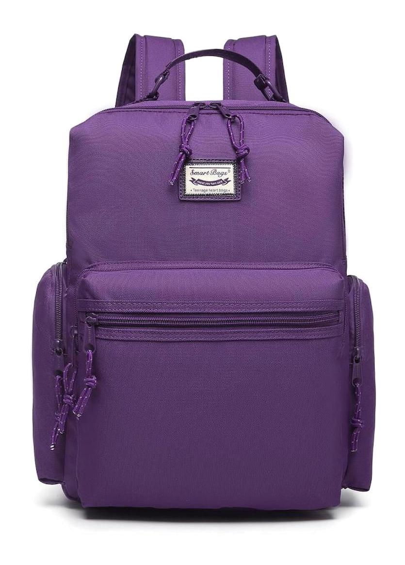Smart Bags 3124 Çok Gözlü Koyu Mor Lise-Üniversite Unisex Sırt Çantası
