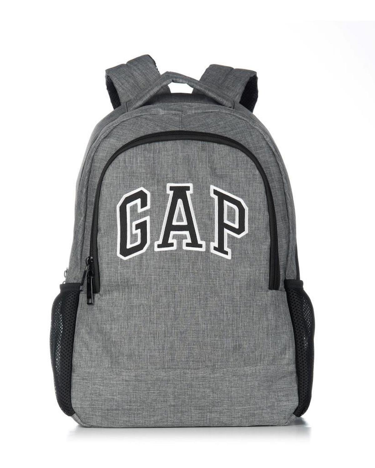 Gap 2 Gözlü Beyaz-Gri Lise-Üniversite Unisex Sırt Çantası
