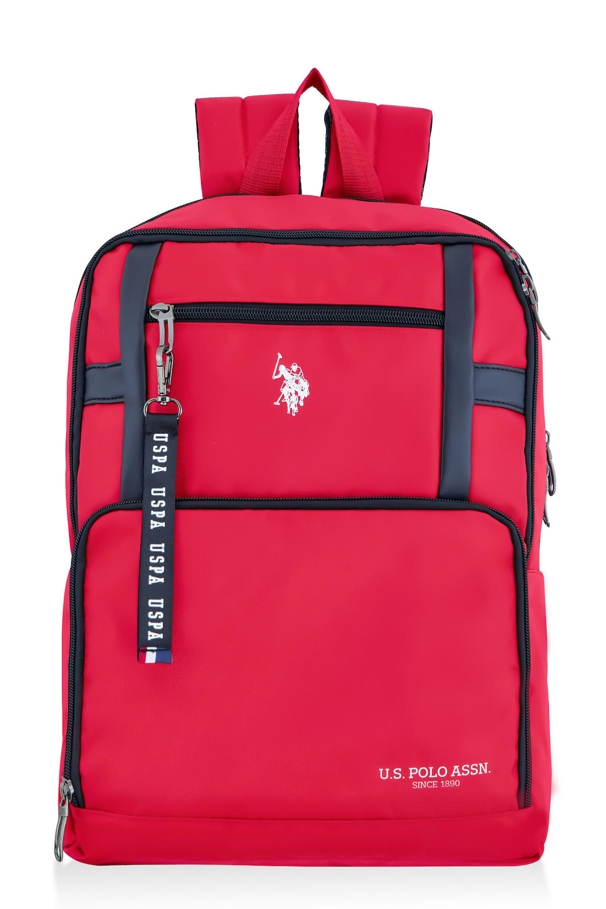 U.S. Polo Assn. PLÇAN23100 Su Geçirmez 3 Gözlü Kırmızı Lise-Üniversite Unisex Sırt Çantası