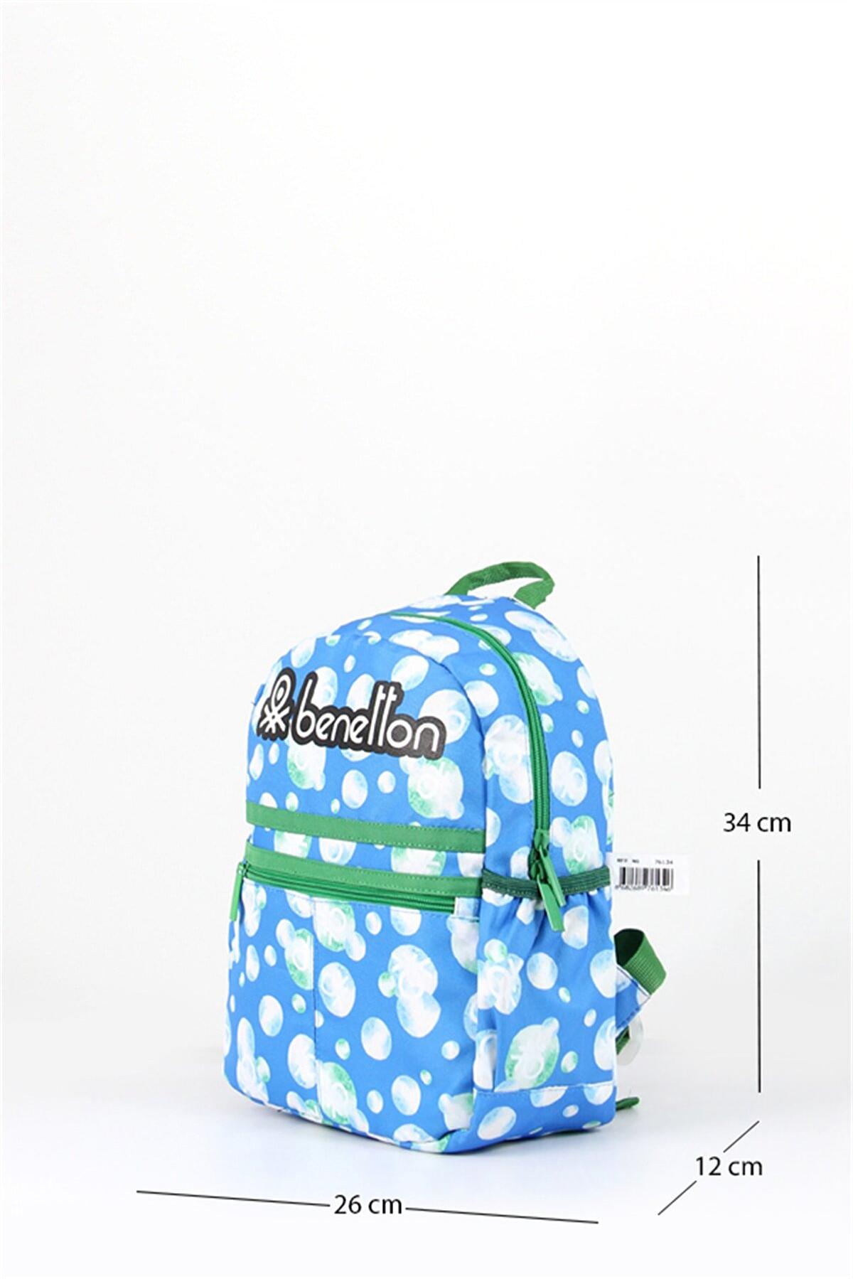 United Colors Of Benetton 76134 2 Gözlü Mavi Anaokulu Unisex Sırt Çantası