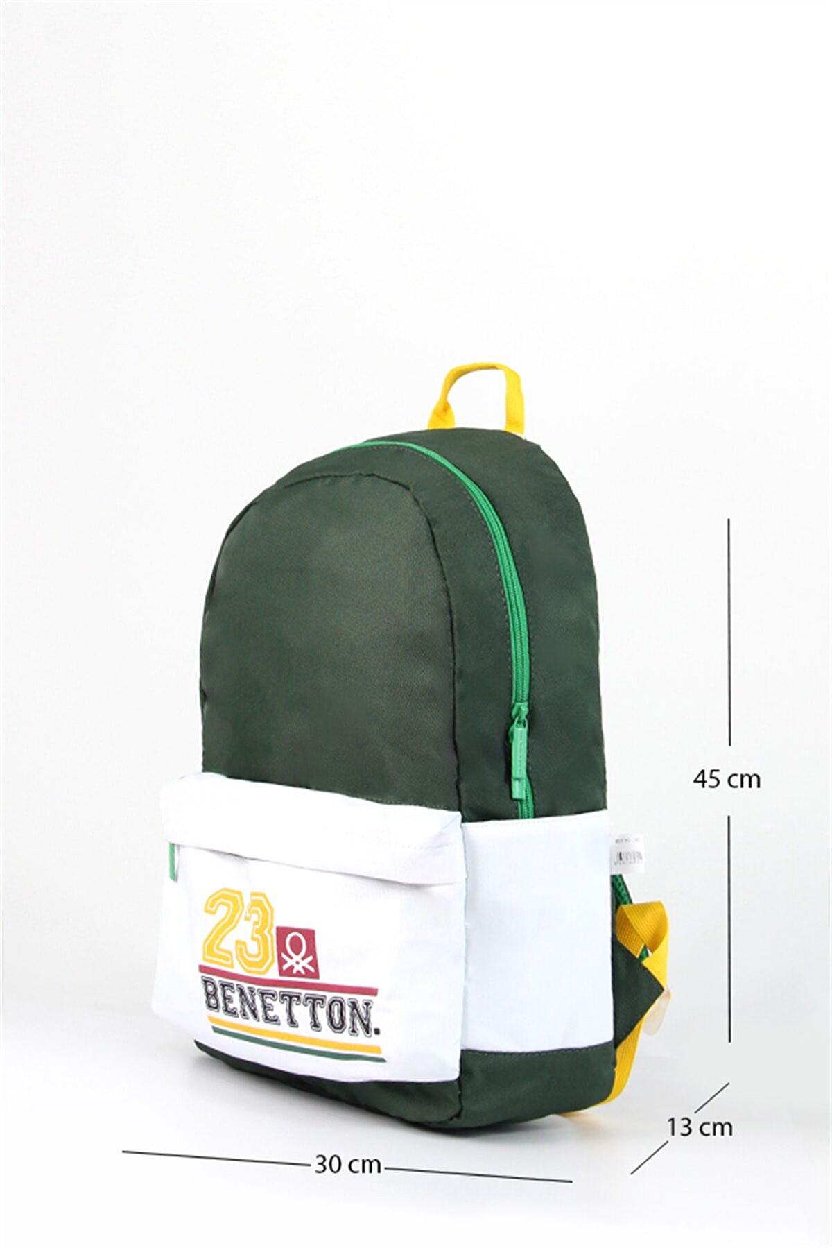 United Colors Of Benetton 76021 Yazılı 2 Gözlü Çok Renkli İlkokul Unisex Sırt Çantası