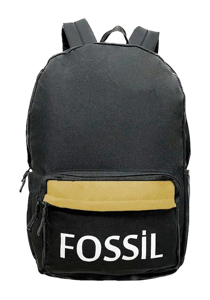 Fossil 9504-01 Su Geçirmez 3 Gözlü Siyah Lise-Üniversite Unisex Sırt Çantası