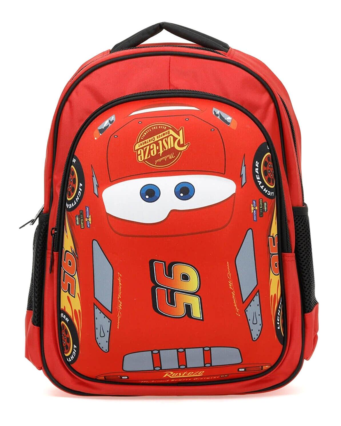 Frocx 42220 Şimşek Mcqueen Cars 4 Gözlü Kırmızı İlkokul Erkek Çocuk Sırt Çantası