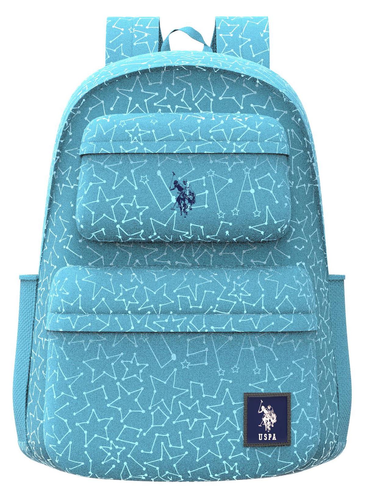 U.S. Polo Assn. PLÇAN22135 Yıldız Su Geçirmez 2 Gözlü Turkuaz Lise-Üniversite Unisex Sırt Çantası