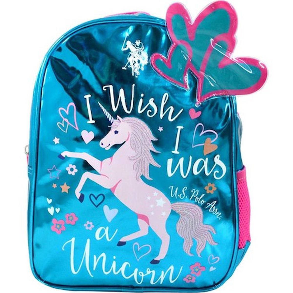U.S. Polo Assn. 20240 Unicorn Hayvan Tek Gözlü Turkuaz Anaokulu Kız Çocuk Sırt Çantası