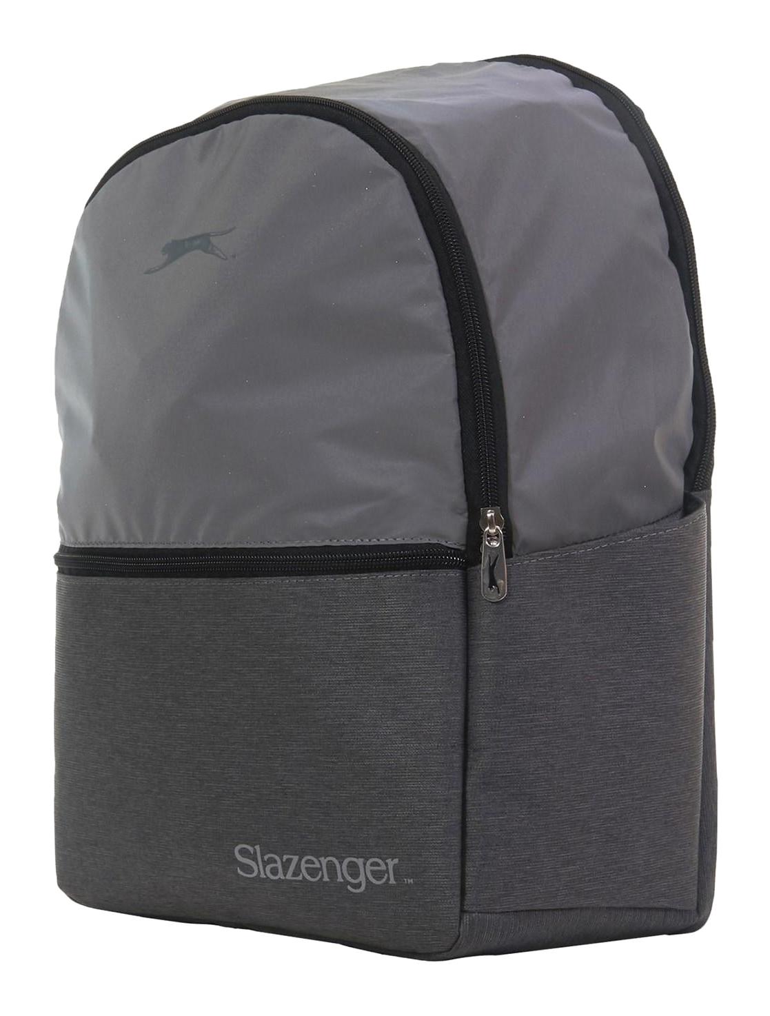 Slazenger Su Geçirmez 2 Gözlü Gri-Siyah Lise-Üniversite Unisex Sırt Çantası
