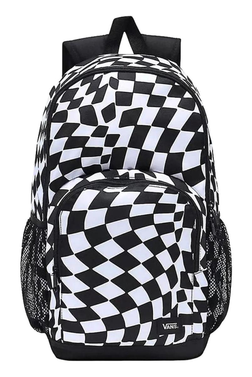 Vans 3160 Damalı Su Geçirmez 2 Gözlü Siyah Lise-Üniversite Unisex Sırt Çantası