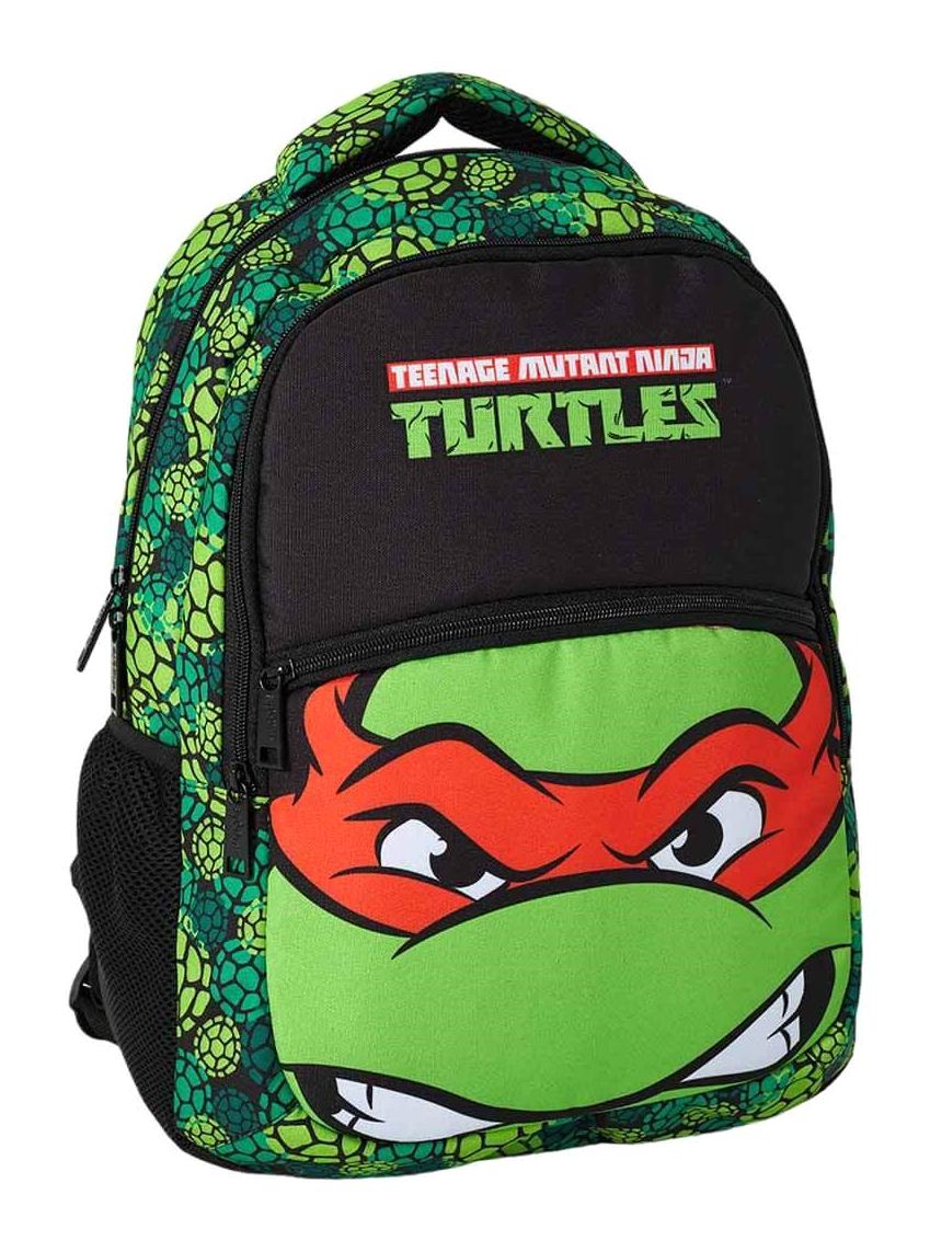 OBM 2168 Raphael Ninja Turtles Su Geçirmez 3 Gözlü Siyah-Yeşil İlkokul Erkek Çocuk Sırt Çantası