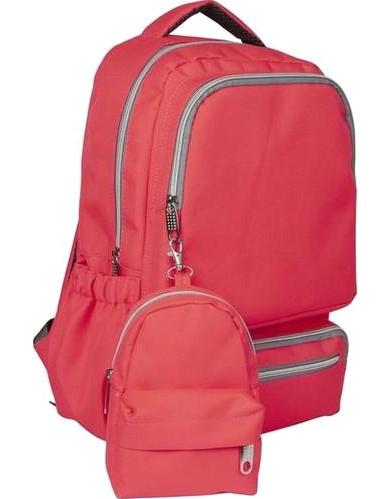 Bear & Deer Kangroo 6 Gözlü Pembe Lise-Üniversite Kadın Sırt Çantası