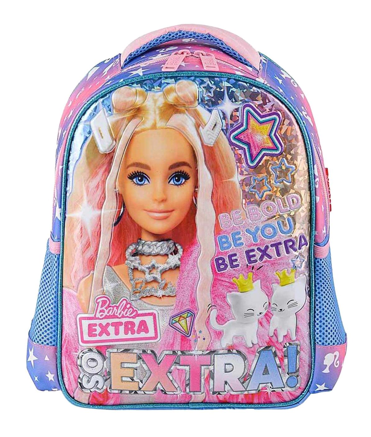 Frocx OTTO-48178 Barbie Mattel Su Geçirmez Tek Gözlü Mavi-Pembe Anaokulu Kız Çocuk Sırt Çantası