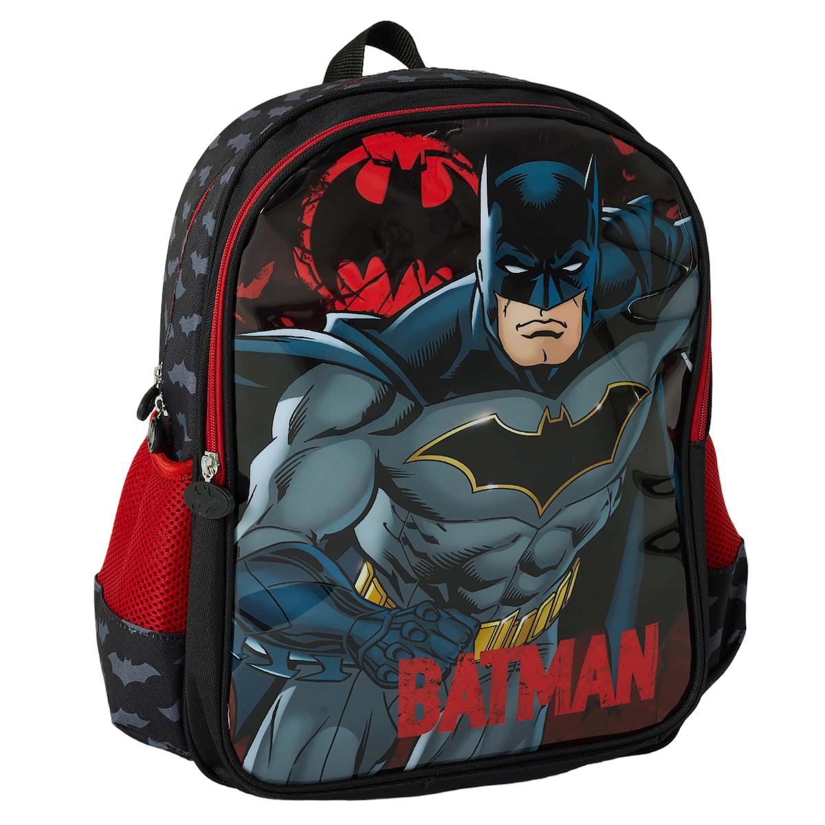 OBM 2034 Batman DC 4 Gözlü Kırmızı İlkokul Erkek Çocuk Sırt Çantası