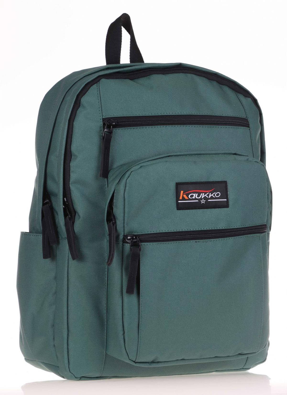 Kaukko 5 Gözlü Haki Lise-Üniversite Unisex Sırt Çantası