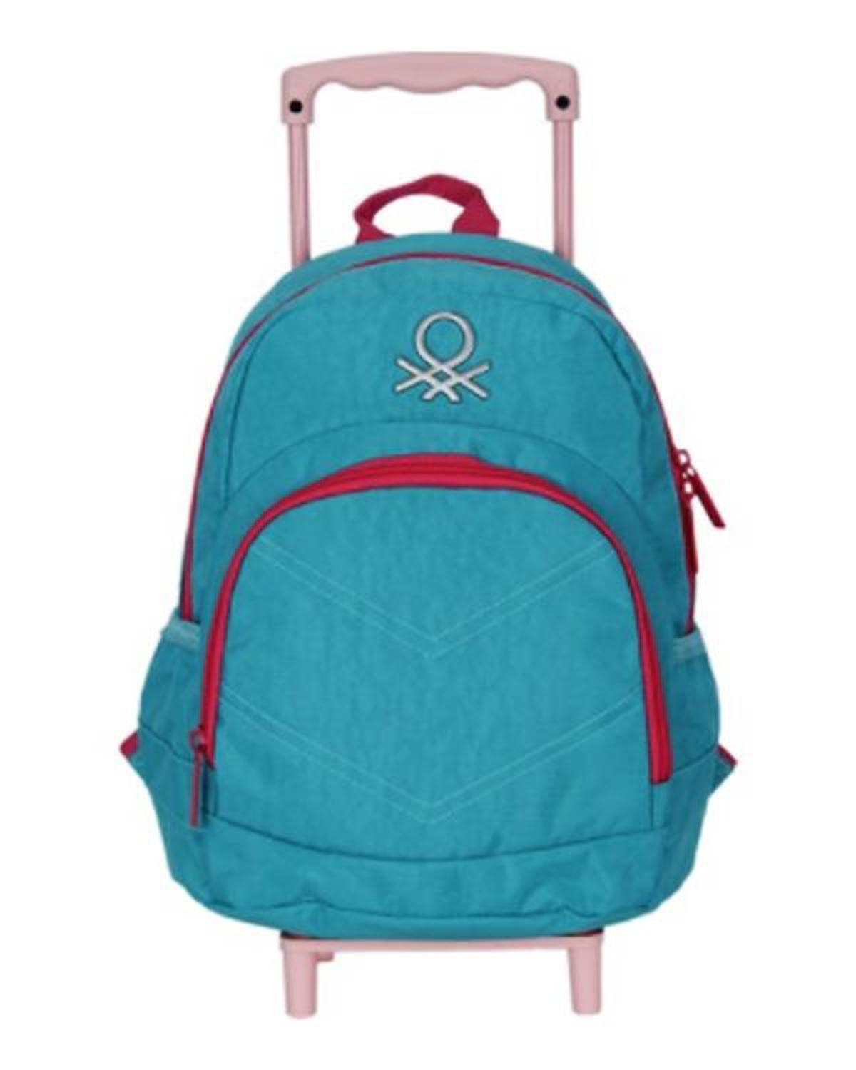 United Colors Of Benetton 70450 Tekerlekli 2 Gözlü Turkuaz Anaokulu Unisex Sırt Çantası