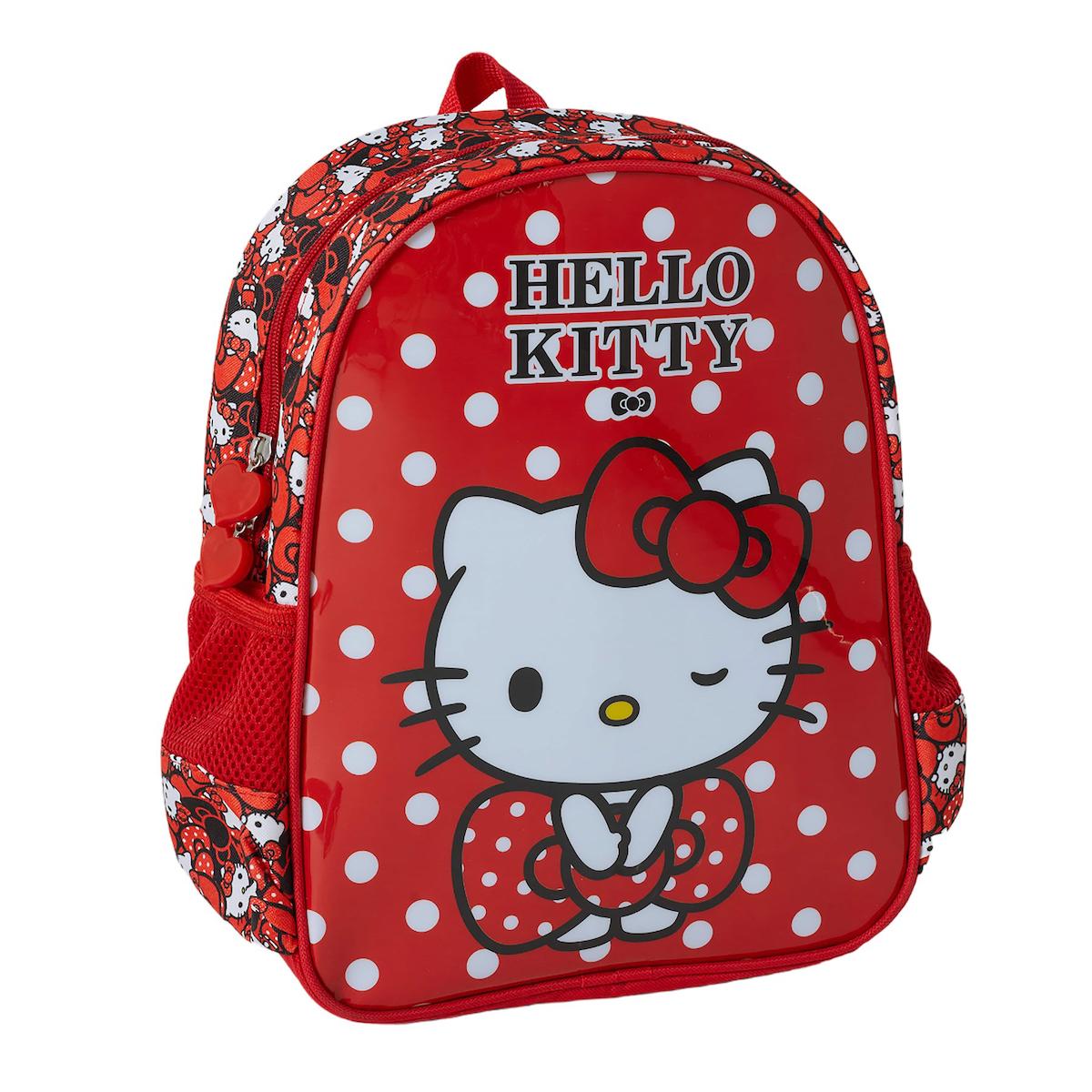 OBM 2231 Hello Kitty Tek Gözlü Kırmızı Anaokulu Kız Çocuk Sırt Çantası