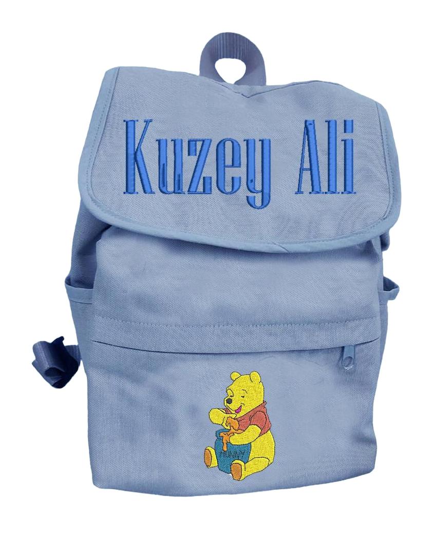 Sister Home Design Winnie The Pooh 2 Gözlü Mavi Anaokulu Unisex Sırt Çantası