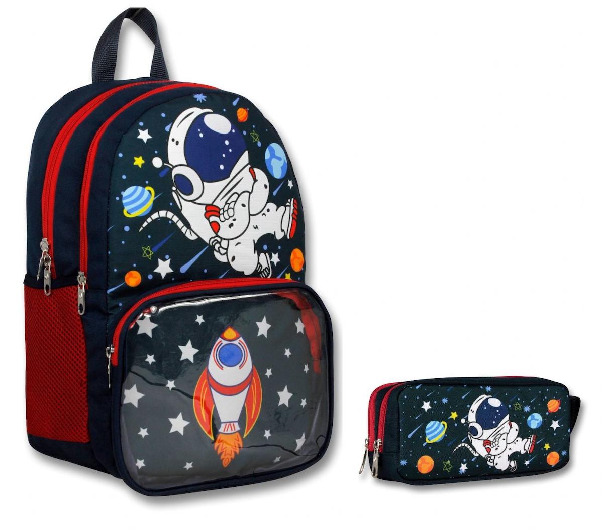 Ümit Çanta 3124 Astronot Uzay 5 Gözlü Lacivert İlkokul Erkek Çocuk Sırt Çantası + Kalemlik